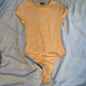 Rue 21 yellow “Honey” bodysuit
